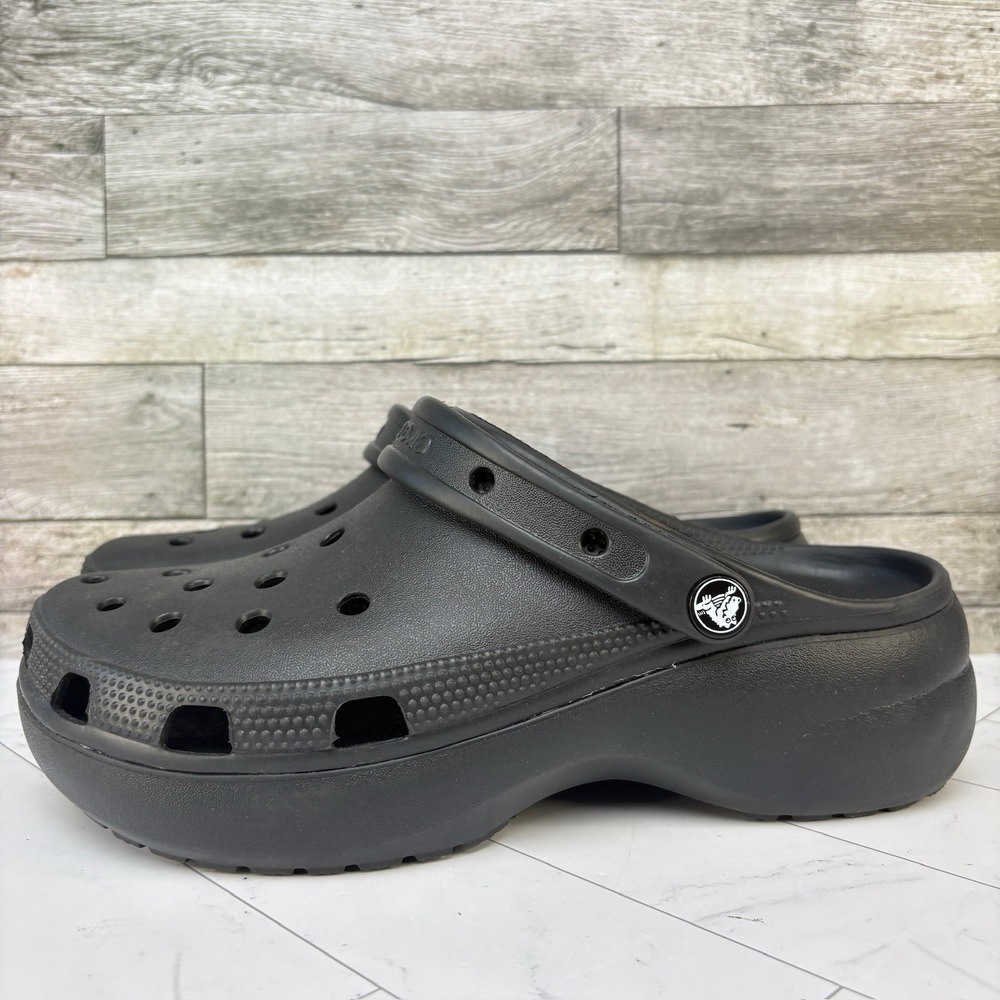 Crocs Women's Bae Clog Platform Shoes Black Size US 10